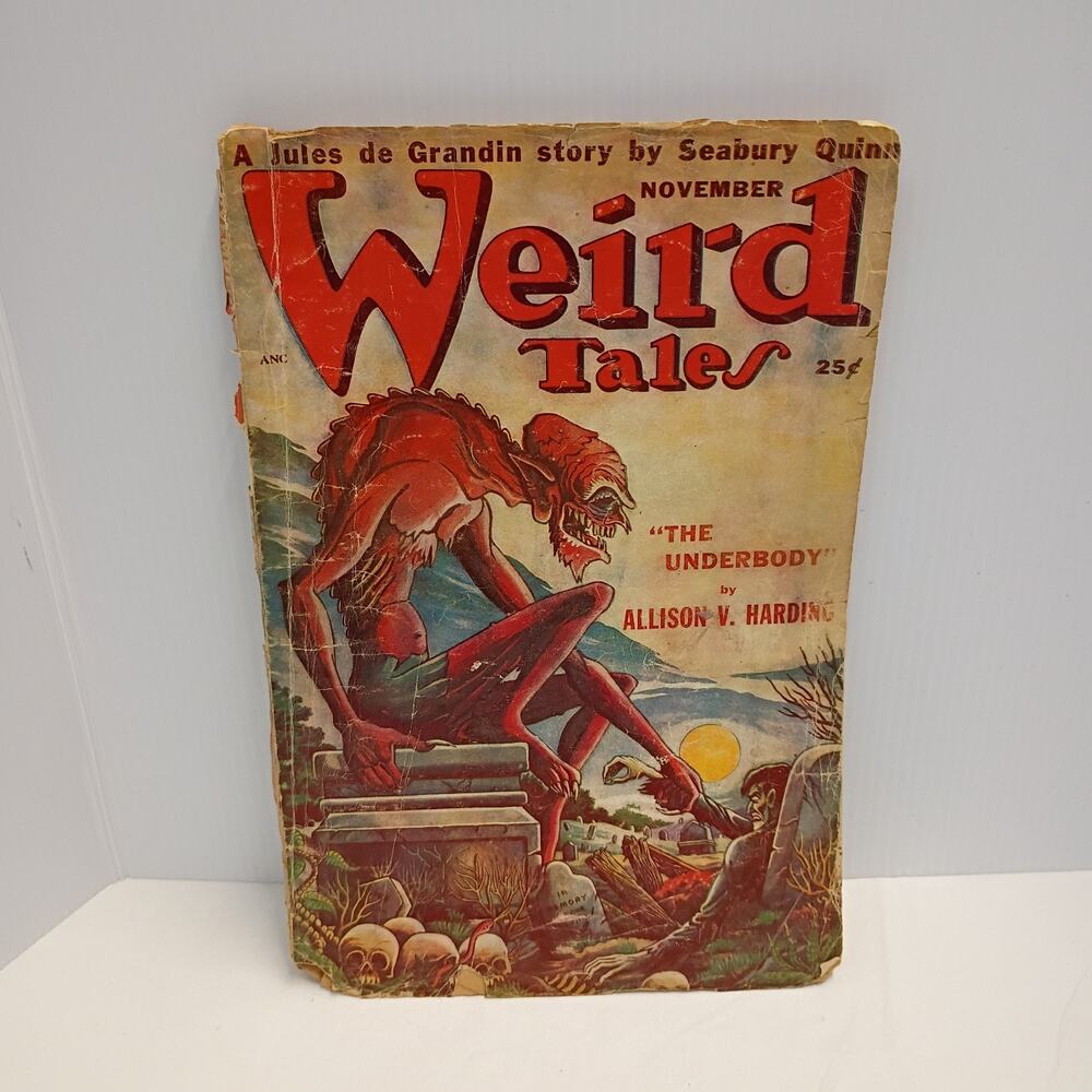 WEIRD TALES pulp, Nov. 1949, Matt Fox Demon Cover, Seabury Quinn, August Derleth